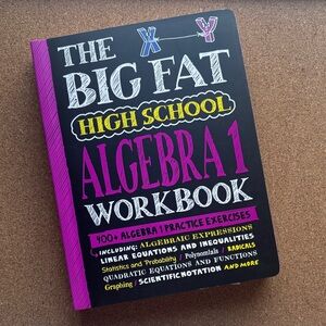 Big Fat High School Algebra 1 Workbook - Black and Purple